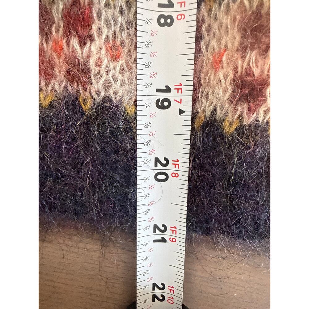 Benetton Vintage Mohair Blend Fair Isle Sweater Size Small Striped - Picture 7 of 9